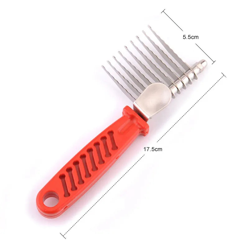 Open-Knot Dematting Comb & Razor Rake – Gentle Grooming Tool to Remove Knots, Mats & Tangles for Dogs & Cats