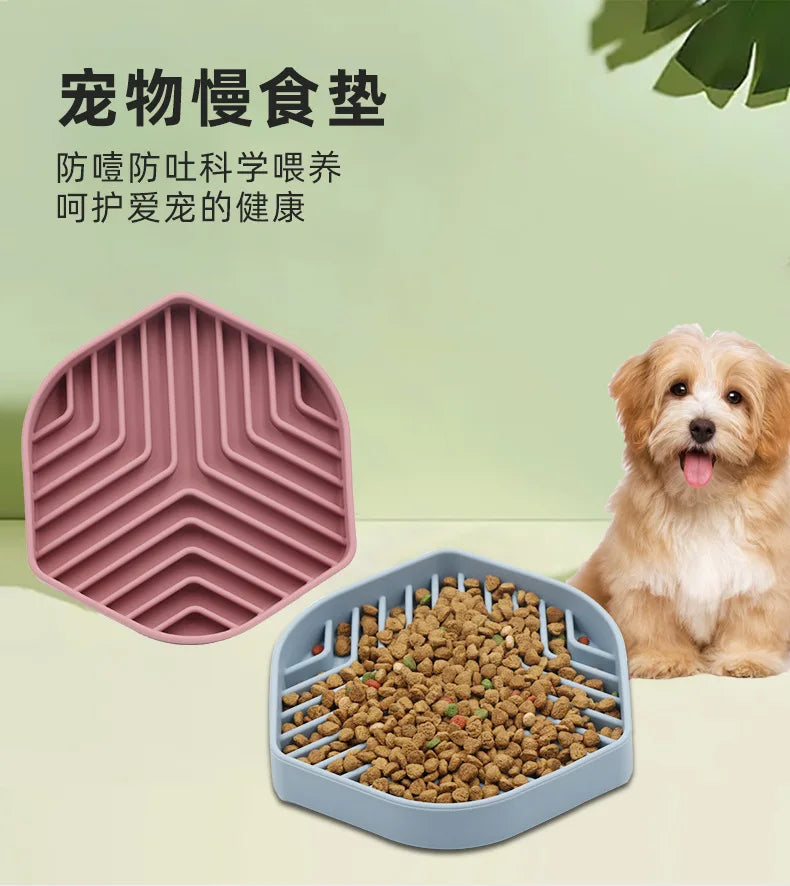 Anti-Choking Slow Feeder Bowl with Silicone Suction Cup – No-Spill Slow Food Cushion for Dogs & Cats