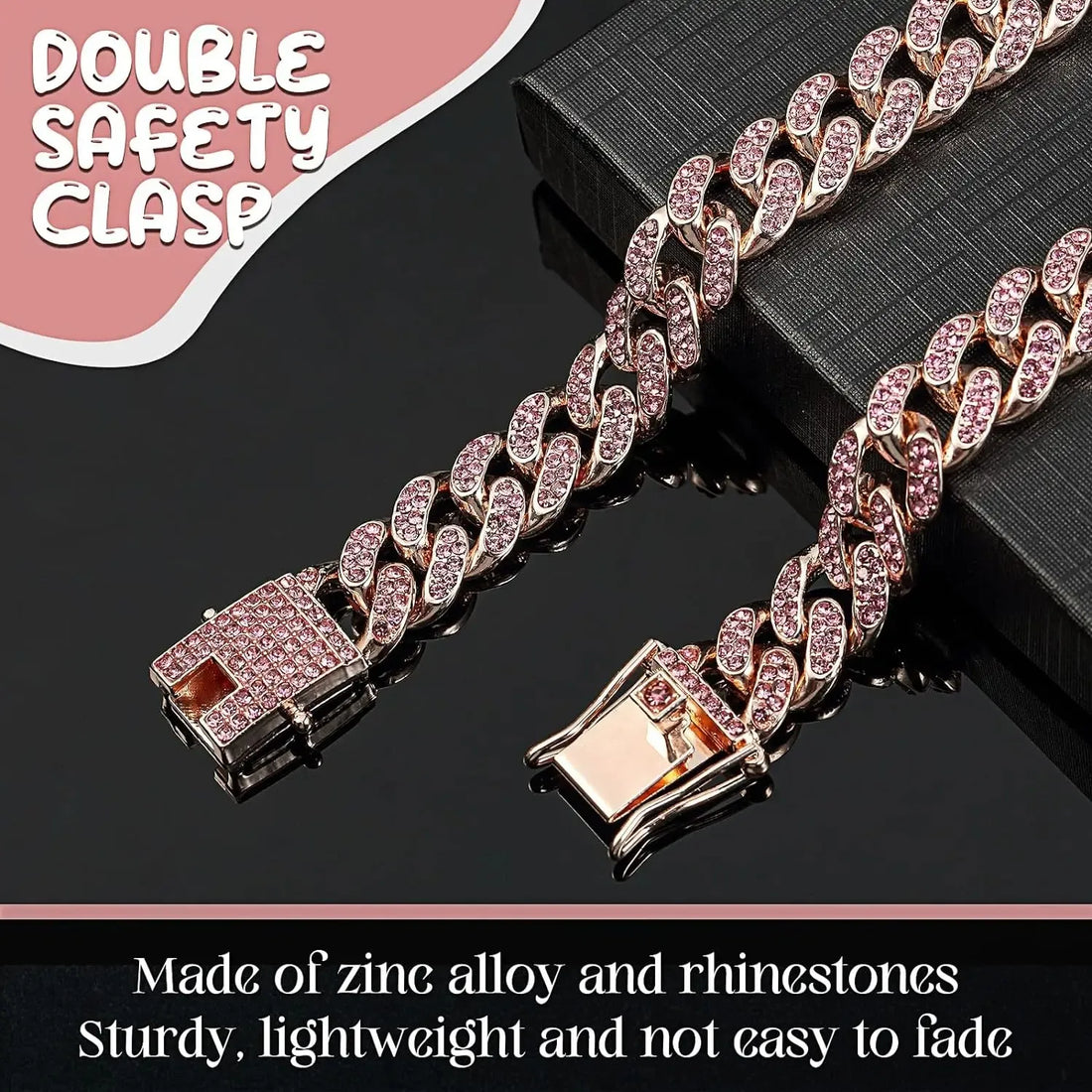 Diamond Cuban Link Dog Chain – Metal Pet Necklace for Dogs & Cats