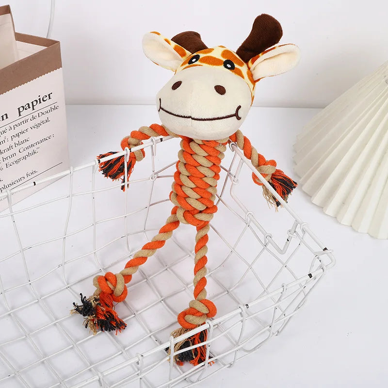 Animal-Shaped Dog Cotton Rope Chew Toys – Bite Resistant Teething Toy for Puppies & Dogs