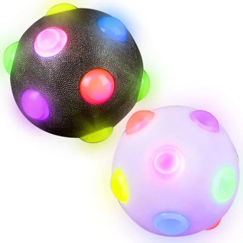 LED Glowing Ball Dog Toy – Flashing Elastic Light Ball for Puppies, Small Dogs & Cats