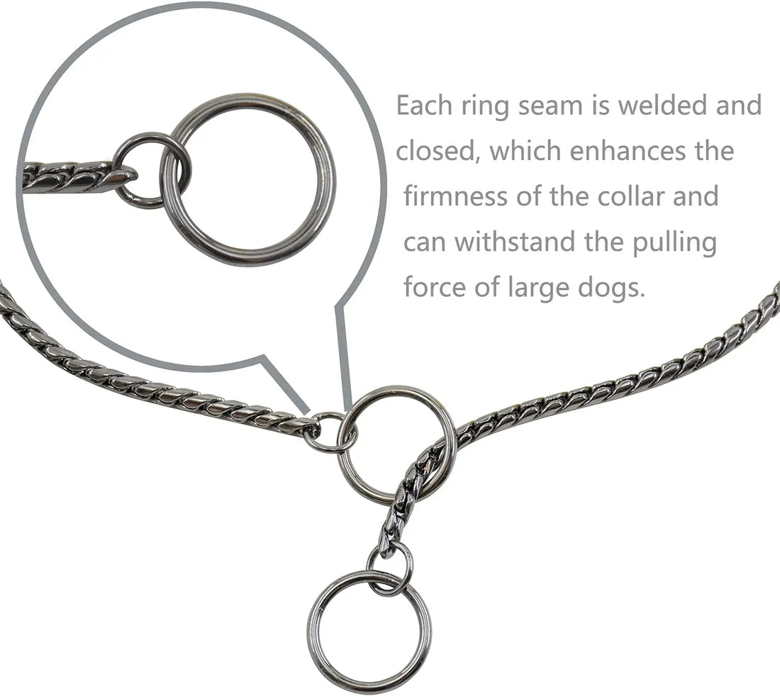 Gold & Silver Dog Chain Collar – Heavy Duty Slip Training Collar