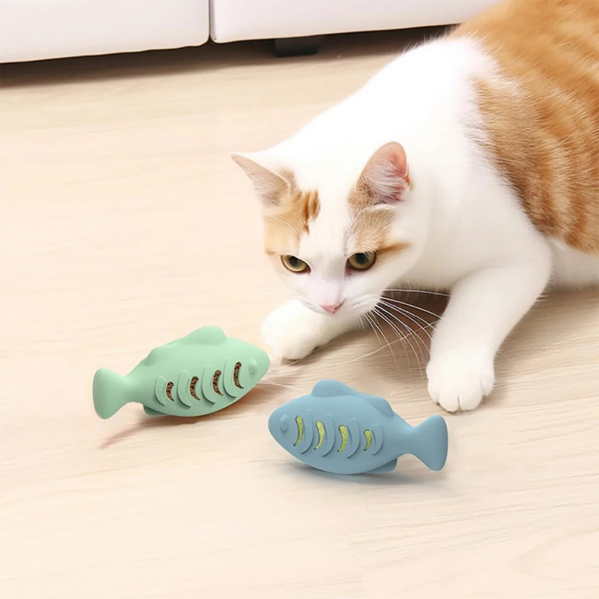 Interactive Cat Toy with Treat Dispenser – Catnip & Food Feeder Ball (Blue)