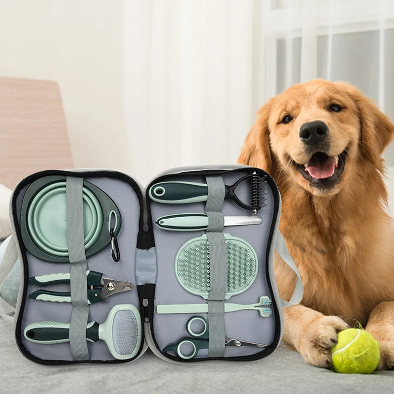 🐾 8-in-1 Dog & Cat Grooming Comb Set – All-in-One Pet Cleaning & Hair Removal Brush Kit
