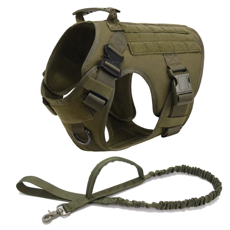 🐾 Tactical Military Dog Harness & Leash Set – All Breeds Training Vest for Outdoor Adventures