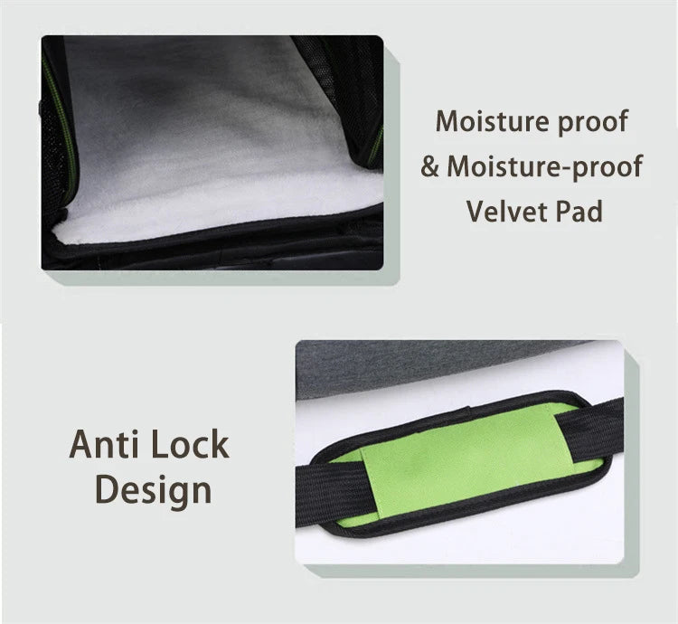Foldable Large Capacity Pet Carrier Bag – Breathable Expandable Cat & Small Dog Travel Tote