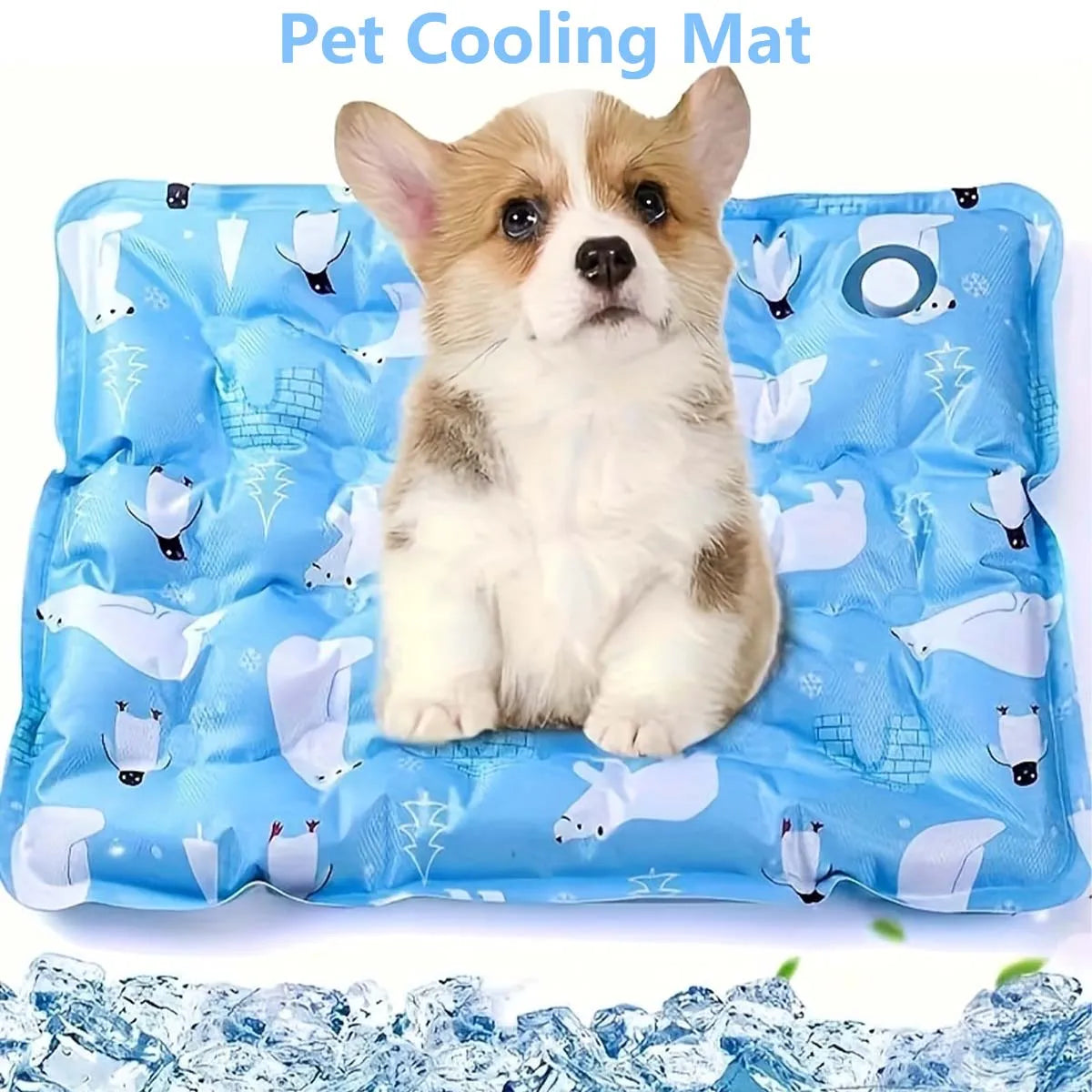 Waterproof Pet Cooling Pad – Dry Ice or Water-Filled Cool Mat for Dogs & Cats