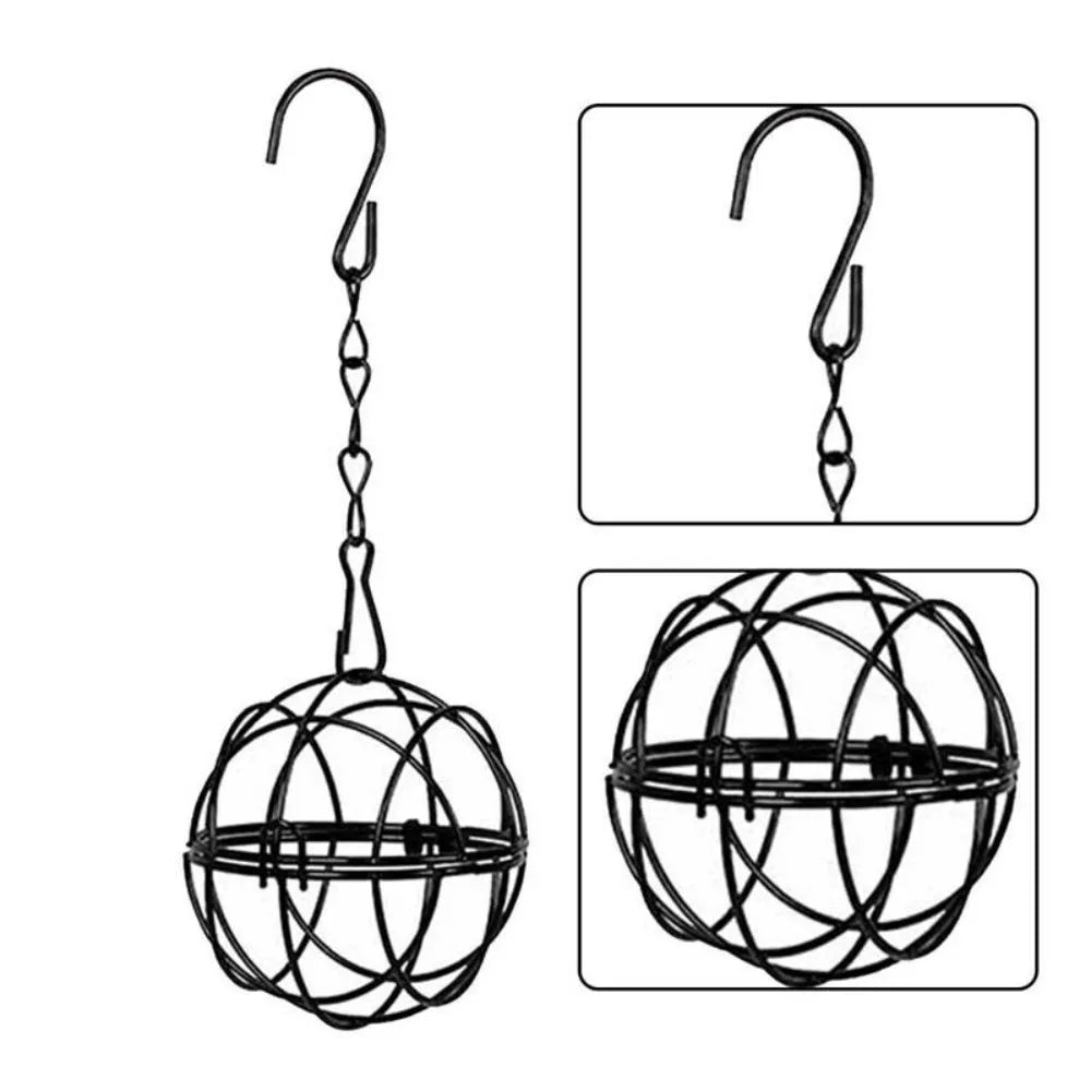 Metal Fat Ball Bird Feeder – Outdoor Hanging Holder with Hook for Garden Wild Birds