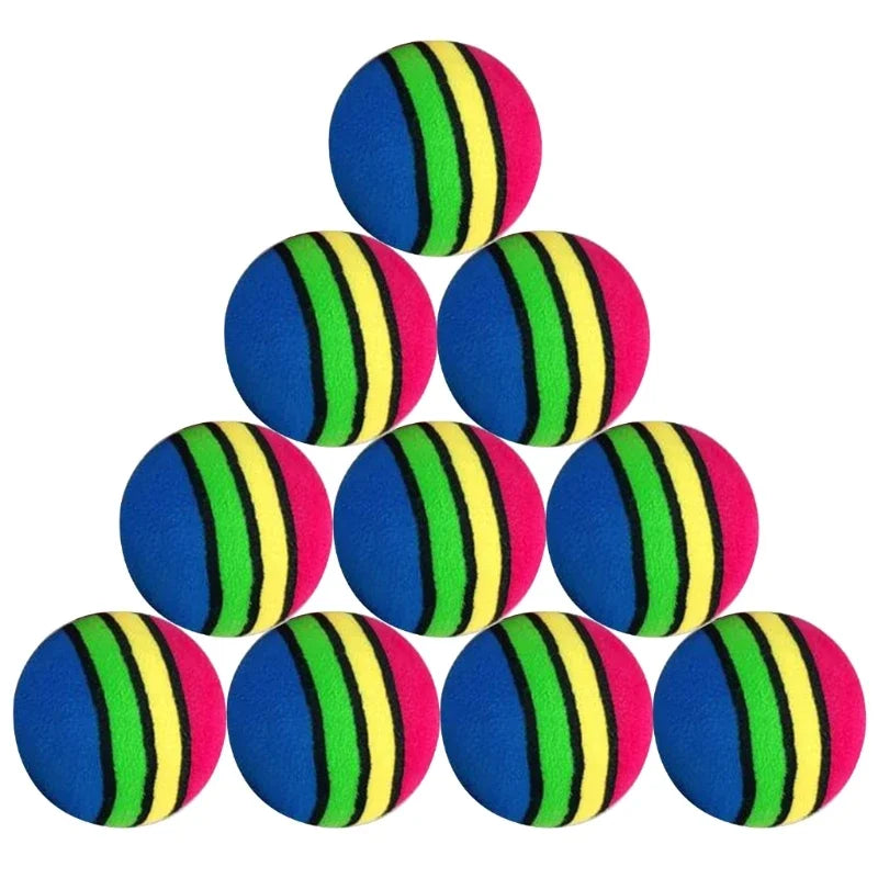 10Pcs Colorful Interactive Cat Toy Balls – Chewing, Rattle & Scratch Foam Balls for Kittens and Cats
