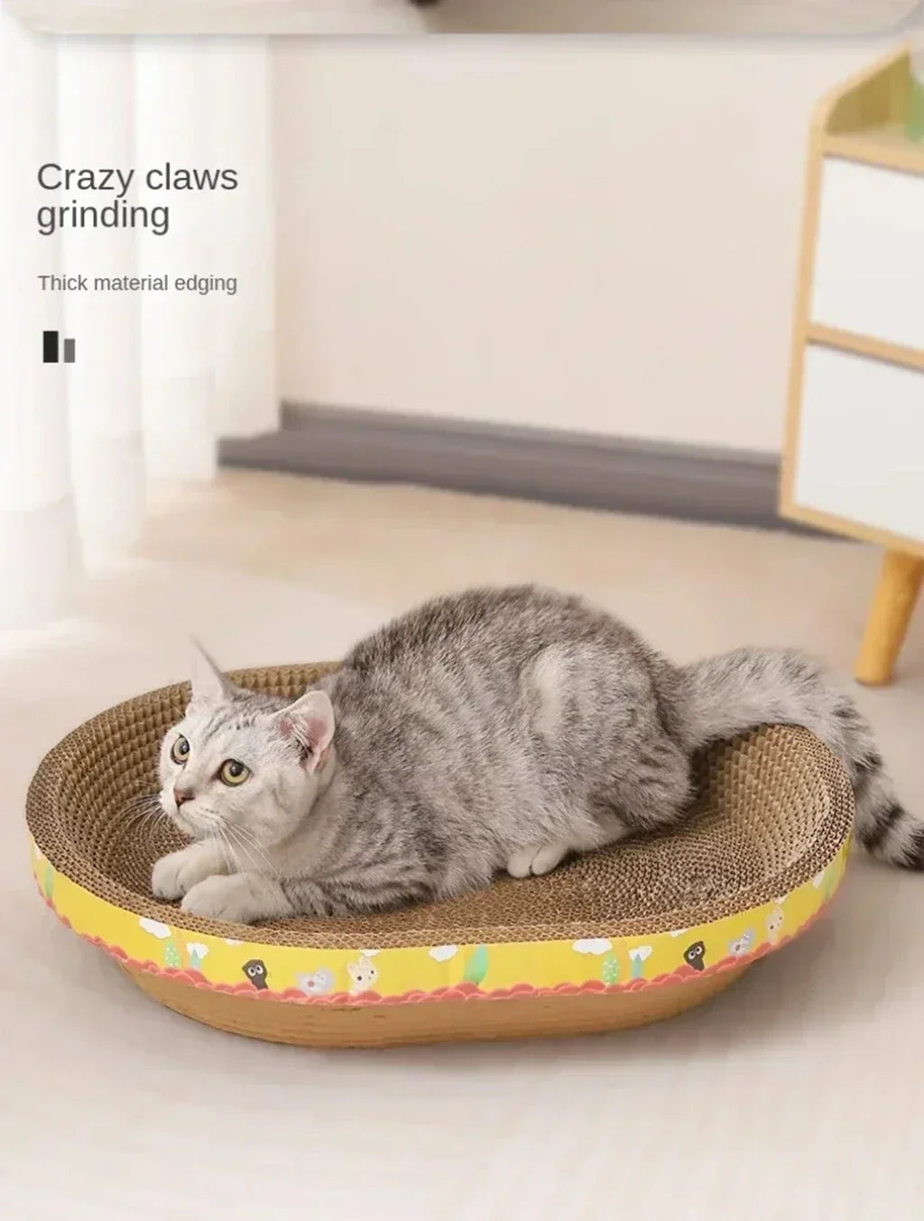 🐱 Oval Cat Scratching Board – Furniture Protector & Cozy Cat Nest