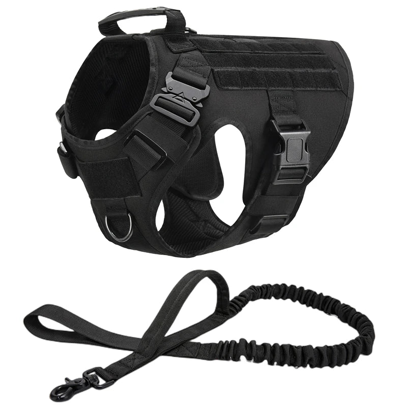 🐾 Tactical Military Dog Harness & Leash Set – All Breeds Training Vest for Outdoor Adventures
