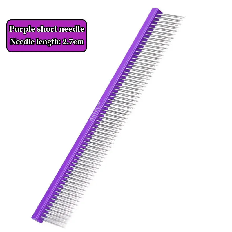 Double Row Dog & Cat Grooming Comb – Stainless Steel Pet Hairbrush for Shedding & Styling