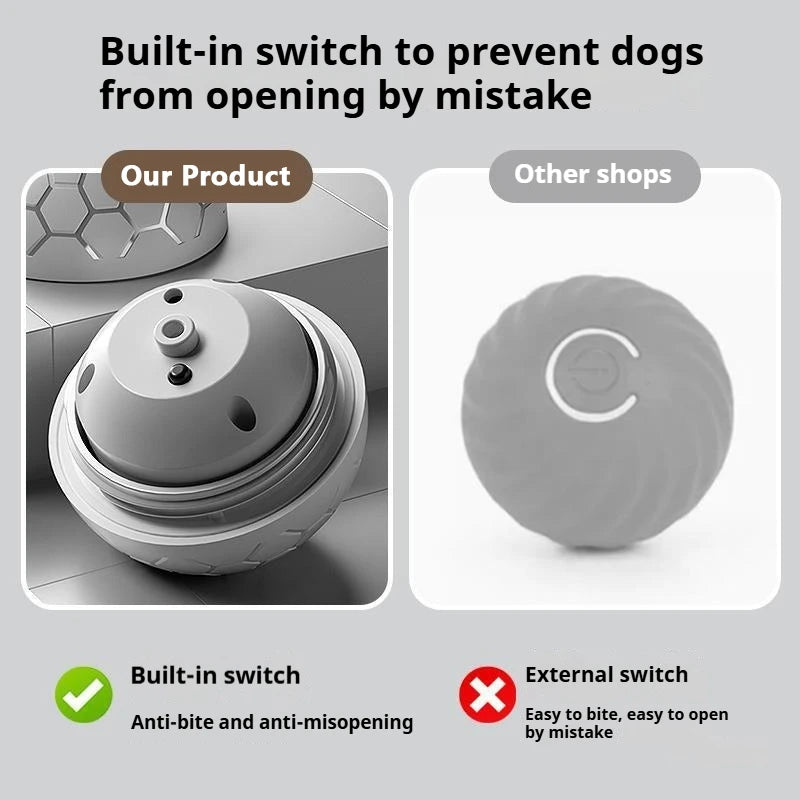 Smart Dog Toy Ball – USB Automatic Bouncing Rolling Ball with RGB Lights