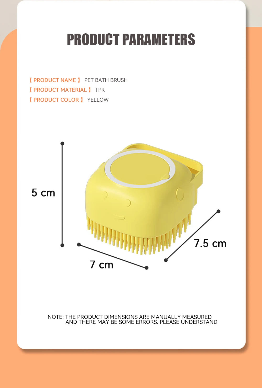 2-in-1 Dog Bathing Brush with Shampoo Dispenser – Soft Silicone Pet Massage & Grooming Brush for Dogs & Cats