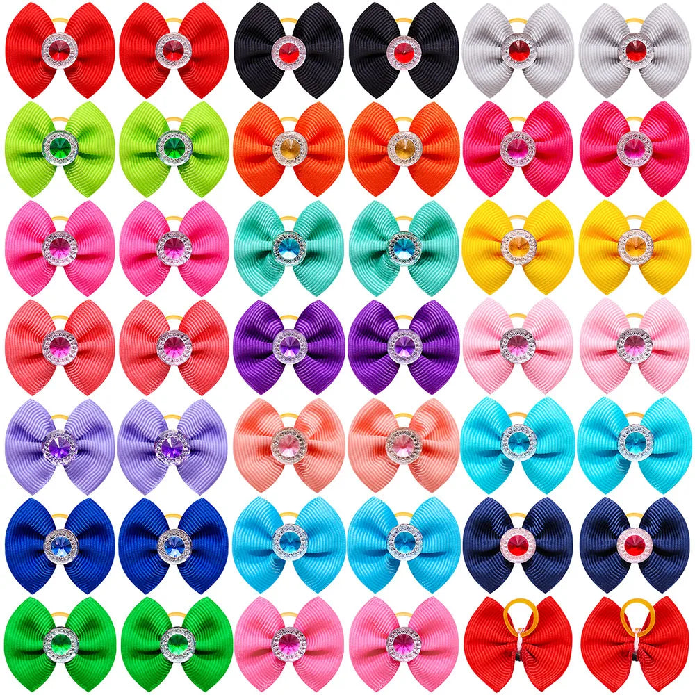 Dog Hair Bows 🎀 20pcs Summer Diamond Grooming Acce