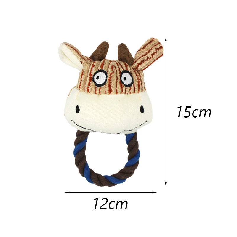 Animal Plush Squeaky Dog Toy – Cute Chew for Small Dogs 🐾🧸