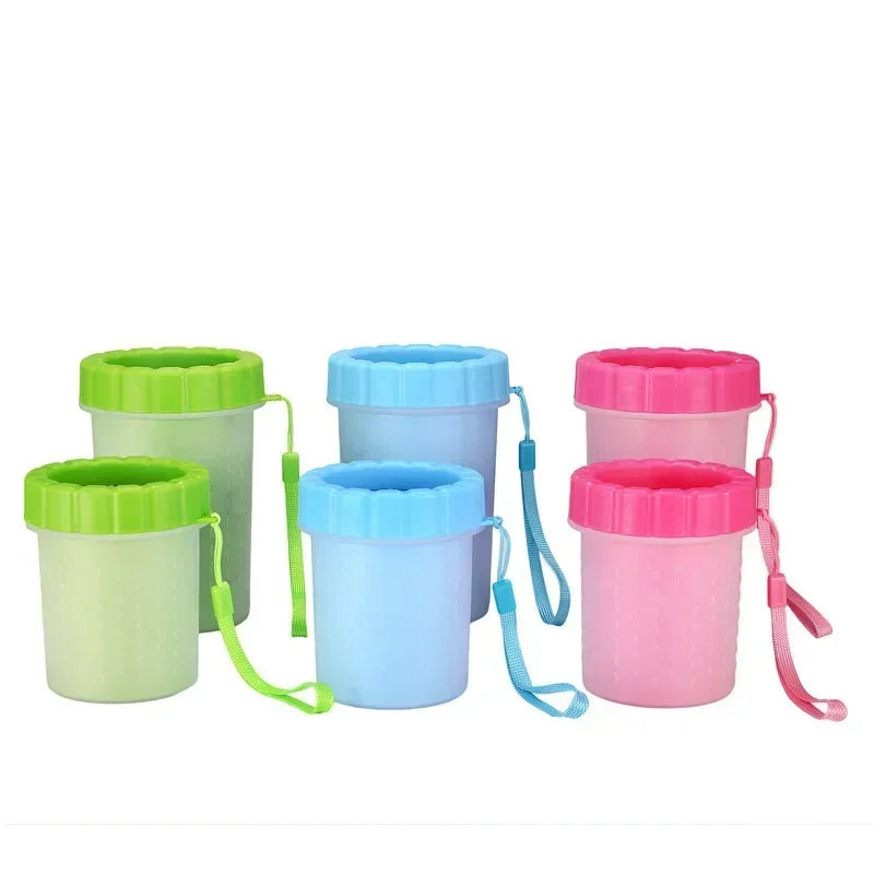 Portable Pet Foot Washing Cup – Automatic Dog & Cat Paw Cleaner with Soft Silicone Brush