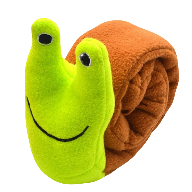 Dog Puzzle Feeder Toy – Foldable Snail Design with Squeaker