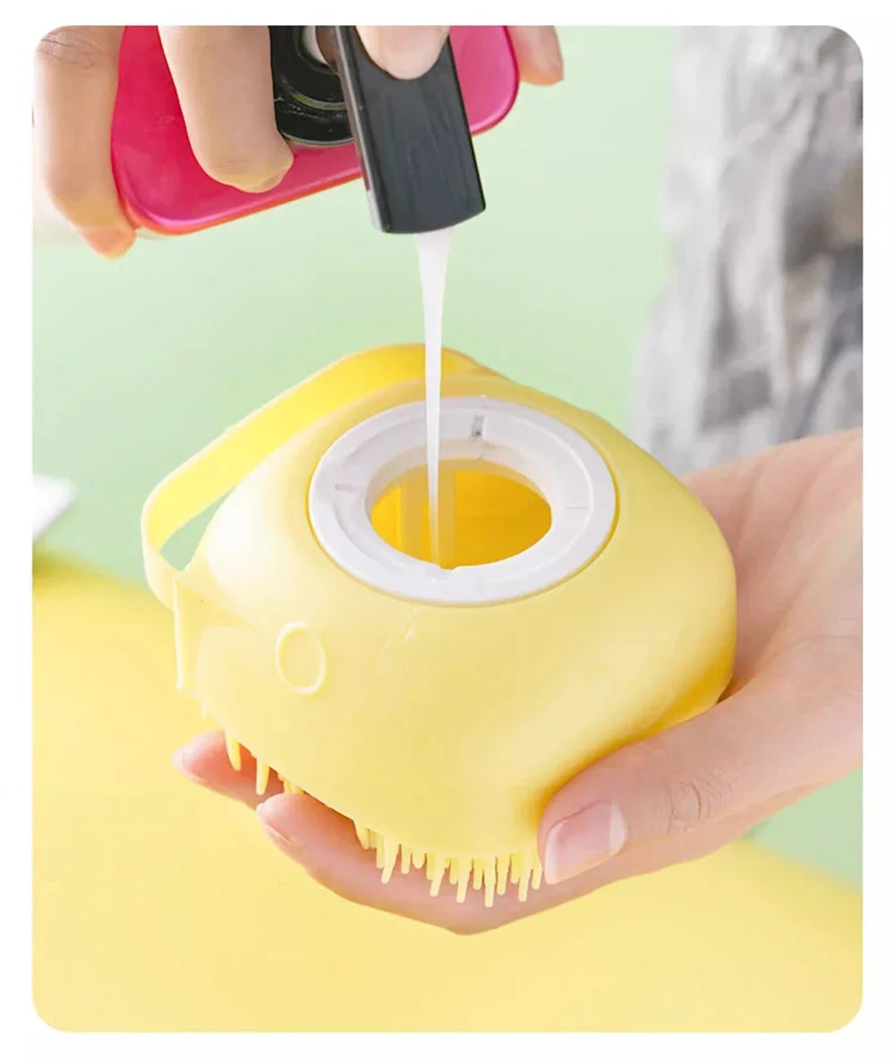 Soft Silicone Pet Bath Massage Brush – Multifunctional Grooming Tool for Dogs & Cats