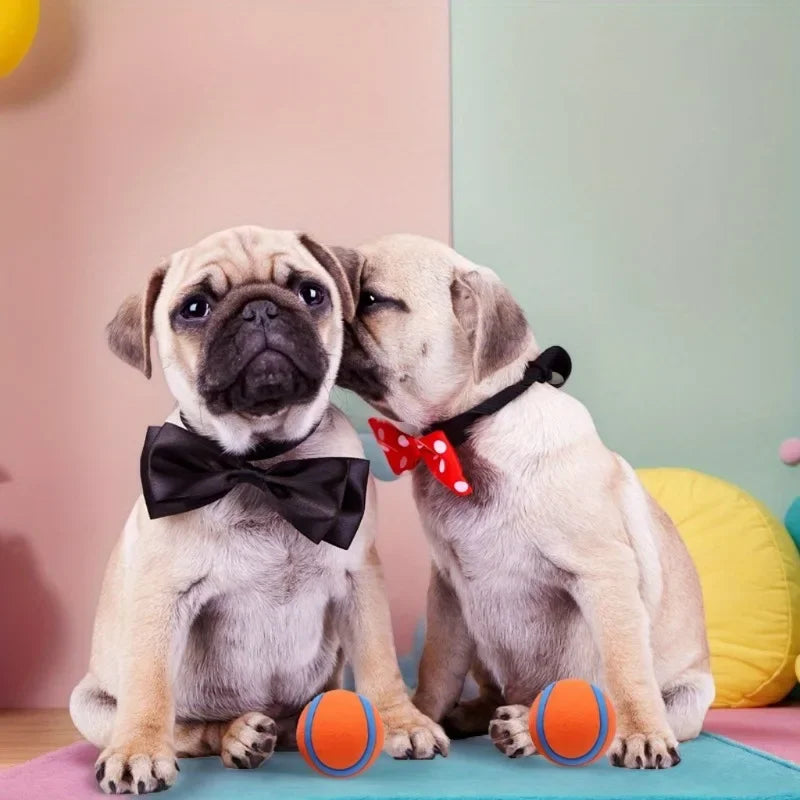 2pcs Orange Rubber Dog Balls – Durable Chew & Training Toys 🟠🐾