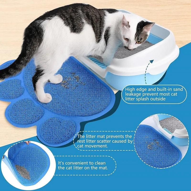 Waterproof Cat Litter Mat – Nonslip Washable Pet Litter Box Mat for Cats