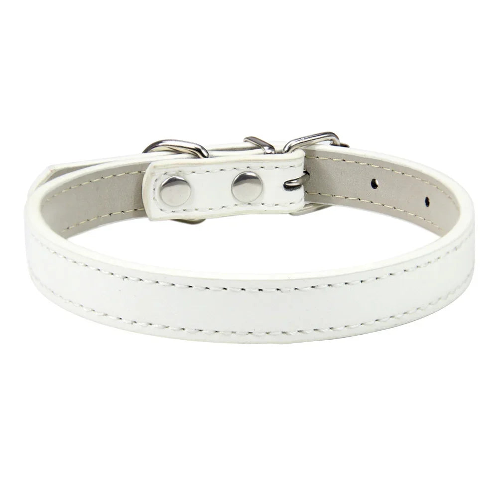 Soft Leather Adjustable Dog Collar – Safe & Stylish for Dogs and Cats