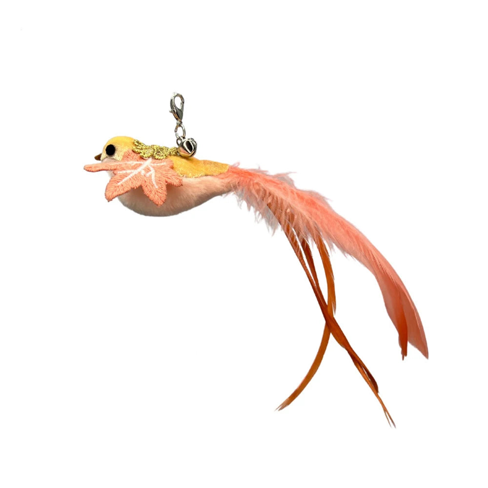 2pcs Replacement Feather Heads for Cat Teaser Stick Toy – Bird Pet Toy