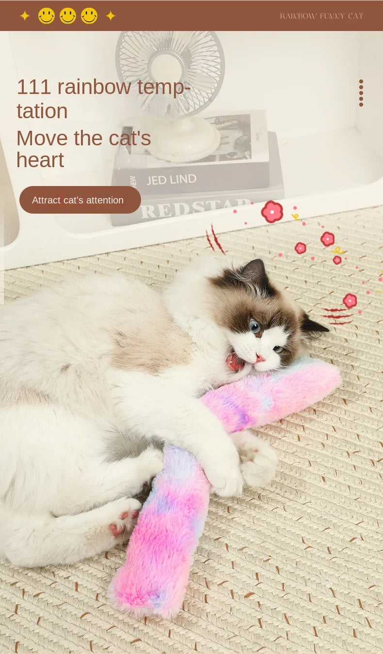 Interactive Cat Kick Sticks – Plush Catnip Toy for Teeth Cleaning & Indoor Play