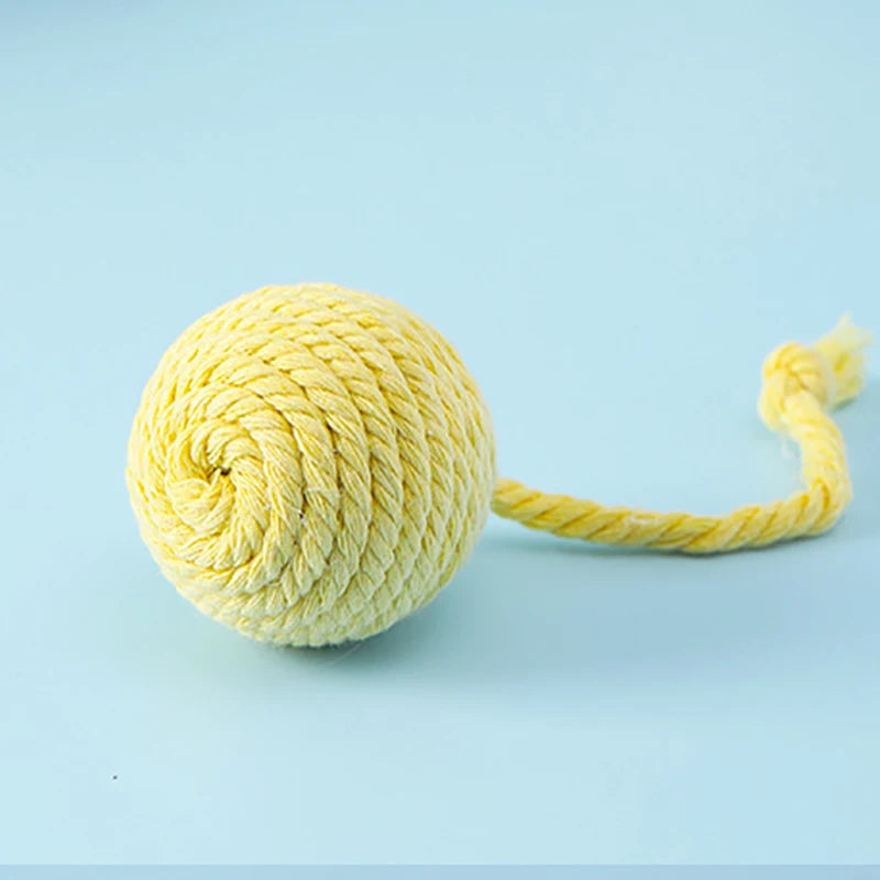Colorful Cotton Rope Weave Ball – Interactive Teaser & Chew Toy for Cats & Dogs