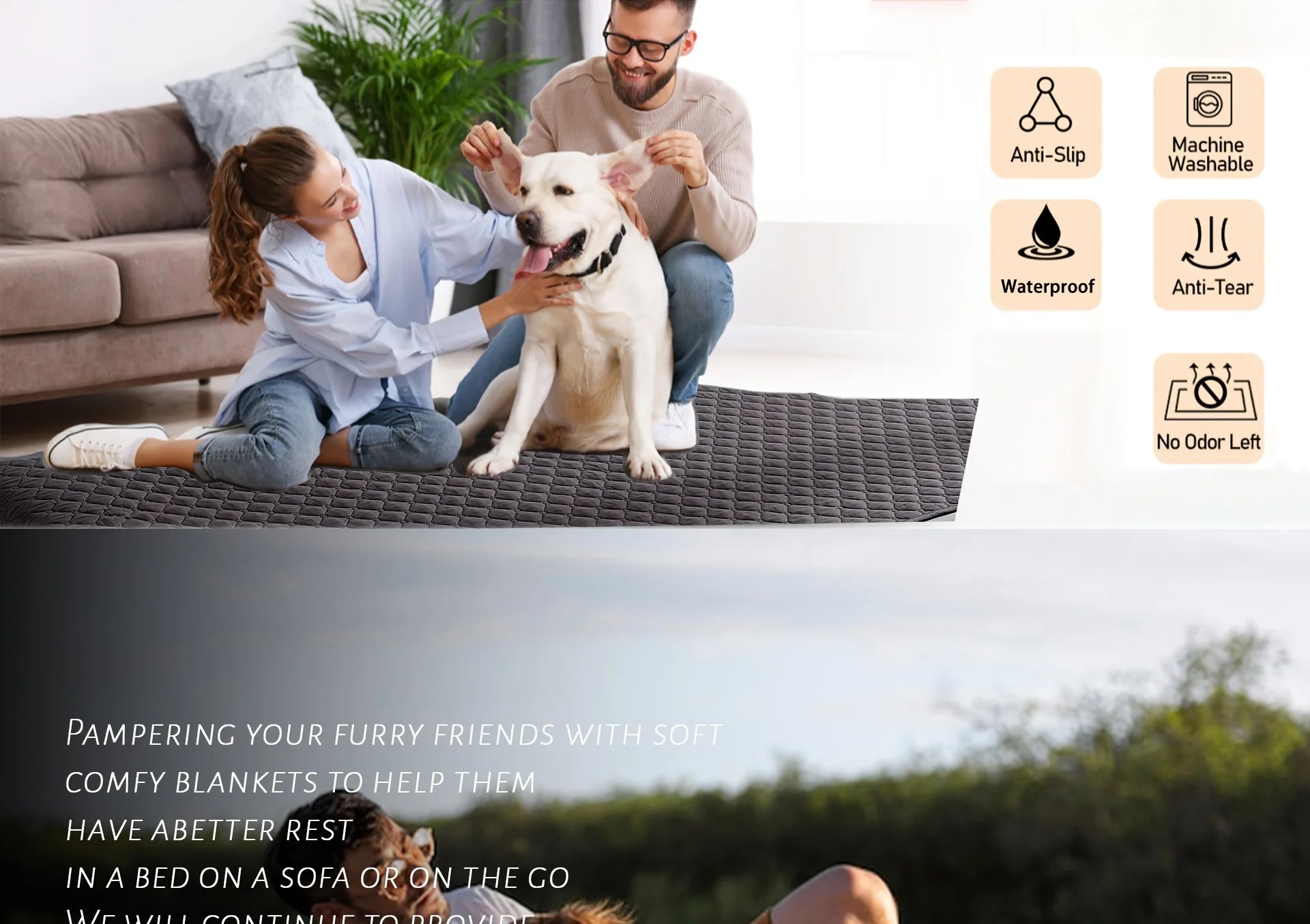 Anti-Leaking & Non-Slip Dog Bed Cover