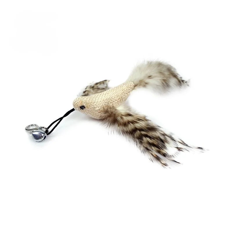 Hands-Free Bird & Feather Cat Wand – Suction Cup Interactive Toy with Bell
