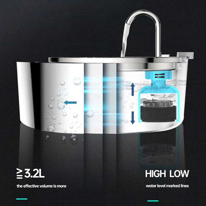 🐾 Replacement Filters for Stainless Steel Cat Water Fountain – Activated Carbon & Sponge Elements