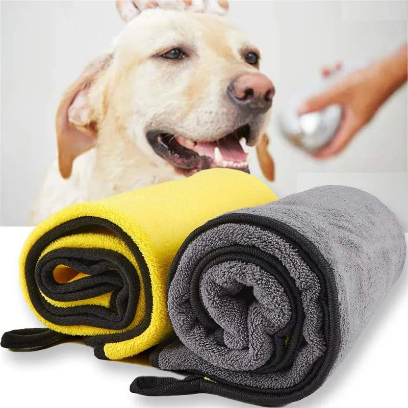Pet Bath Towel Soft Microfiber Absorbent Dog Towel Puppy Cat Wash Cleaning Cloth Miniature Puppy Pet Products