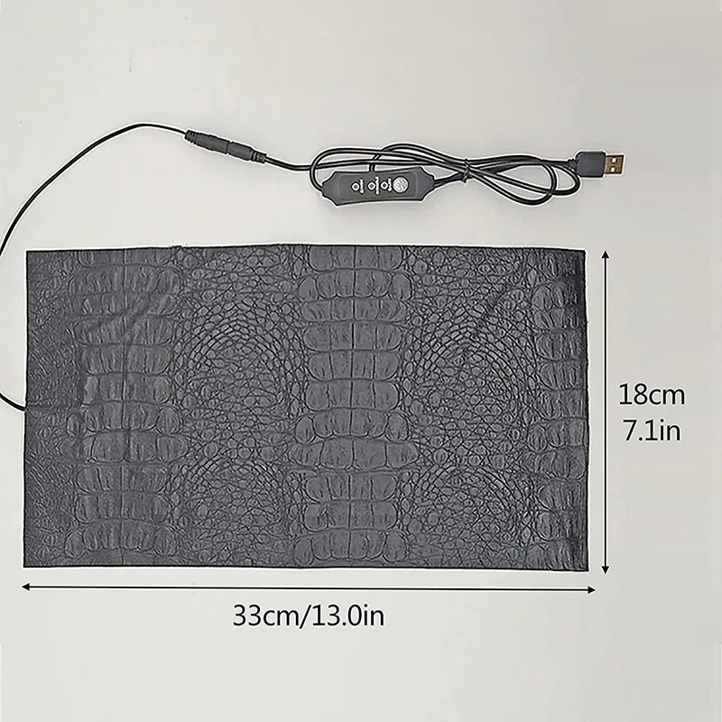 USB Pet Heating Pad – Adjustable Electric Warmer Mat for Cats, Dogs & Reptiles, Two Sizes