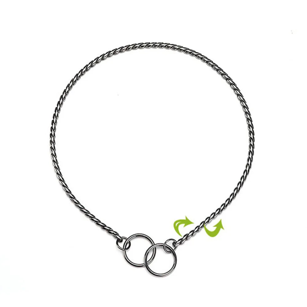Dog Snake Chain Choke Collar – Metal Slip P Chain for Training & Walking