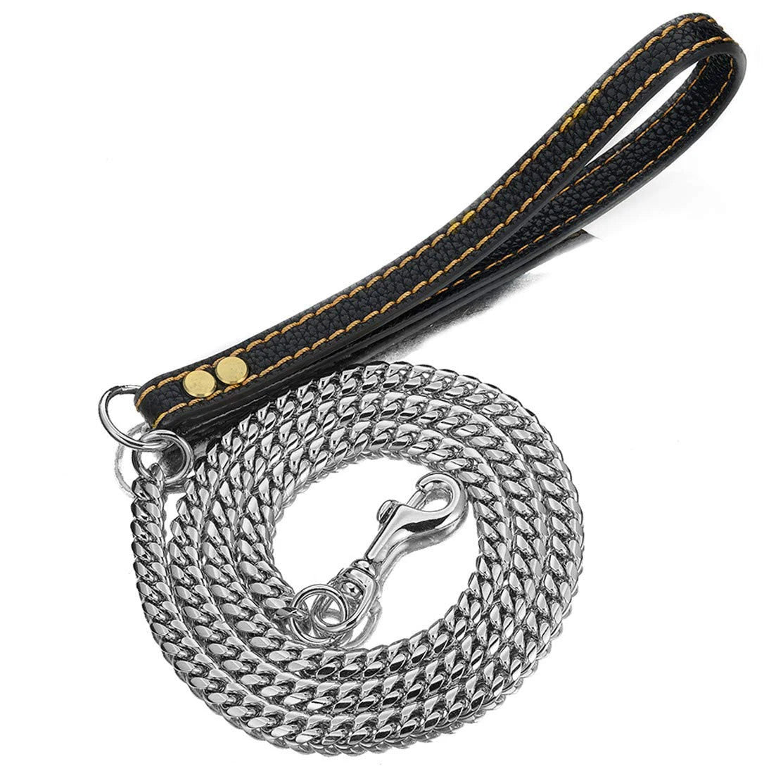 Stainless Steel Cuban Dog Chain Collar – Gold & Silver Training Link Collar