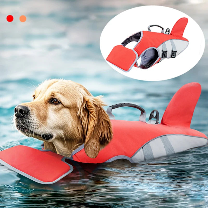 Dog Life Jacket – Safety Shark Fin Vest for Swimming 🦈🐶