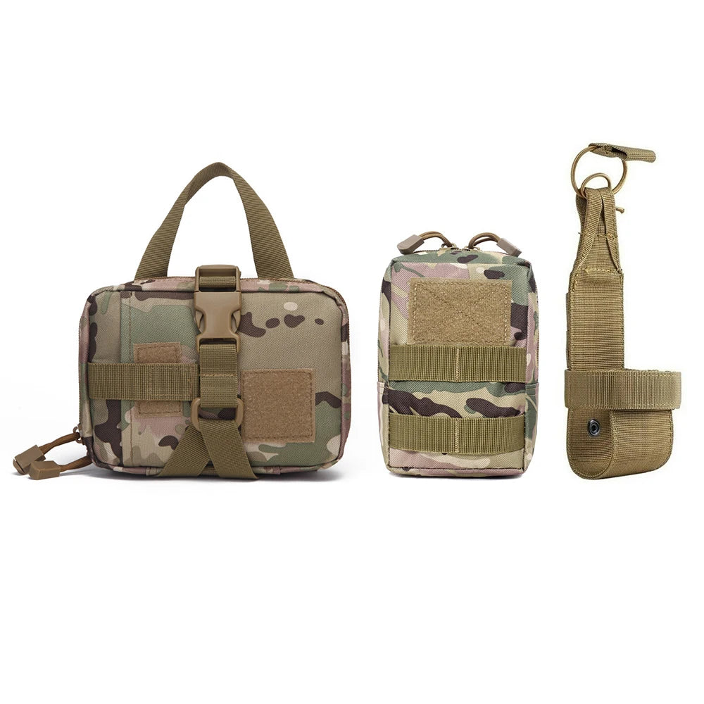 🎖️ 3Pcs Dog Tactical Molle Pouch Set – Military Training Bags for Harness & Belt Attachment