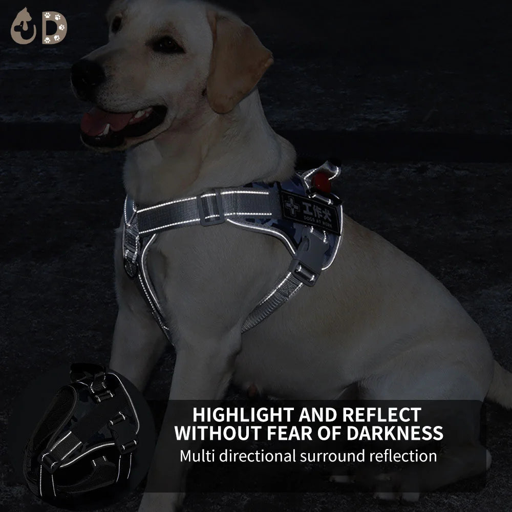 🐾 Multifunctional Reflective Dog Harness – Outdoor Training & Comfort Vest for Medium & Large Dogs