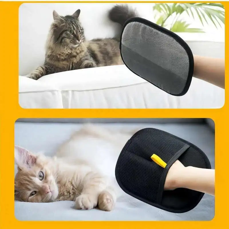 1/2PCS Double-Sided Pet Hair Remover Glove – Reusable Fur Magnet Glove for Cats, Dogs, Carpets & Sofas
