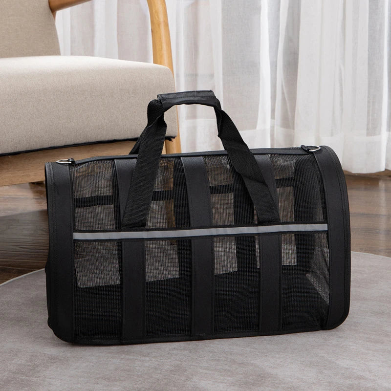Foldable Pet Carrying Bag – Portable Mesh Handbag for Small to Medium Dogs & Cats