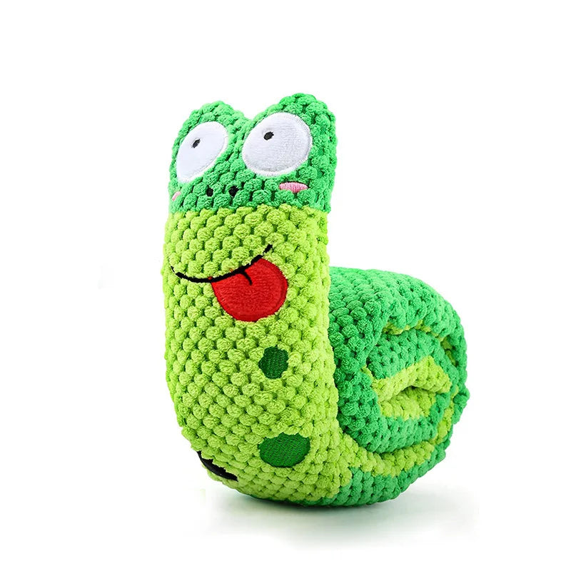 Dog Puzzle Feeder Toy – Foldable Snail Design with Squeaker