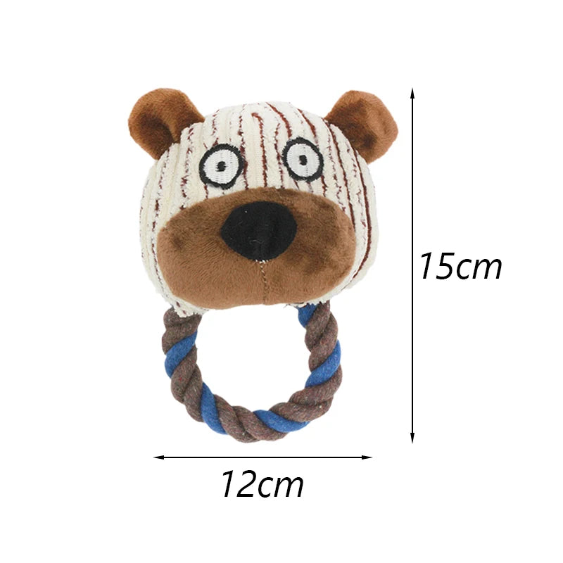 Animal Plush Squeaky Dog Toy – Cute Chew for Small Dogs 🐾🧸