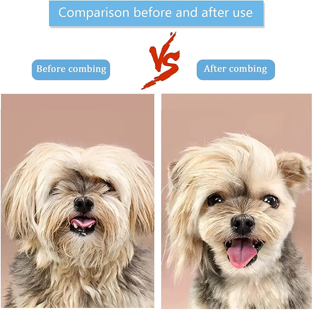 Pet Hair Remover Brush 🐾 Grooming Comb for Long-Haired Dogs & Cats