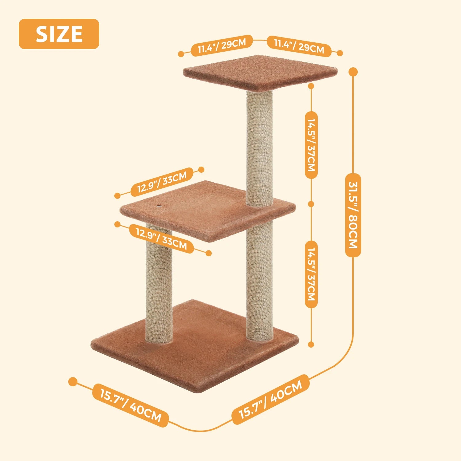 Cat Tree Tower – Scratching Posts, Hammock & Perch