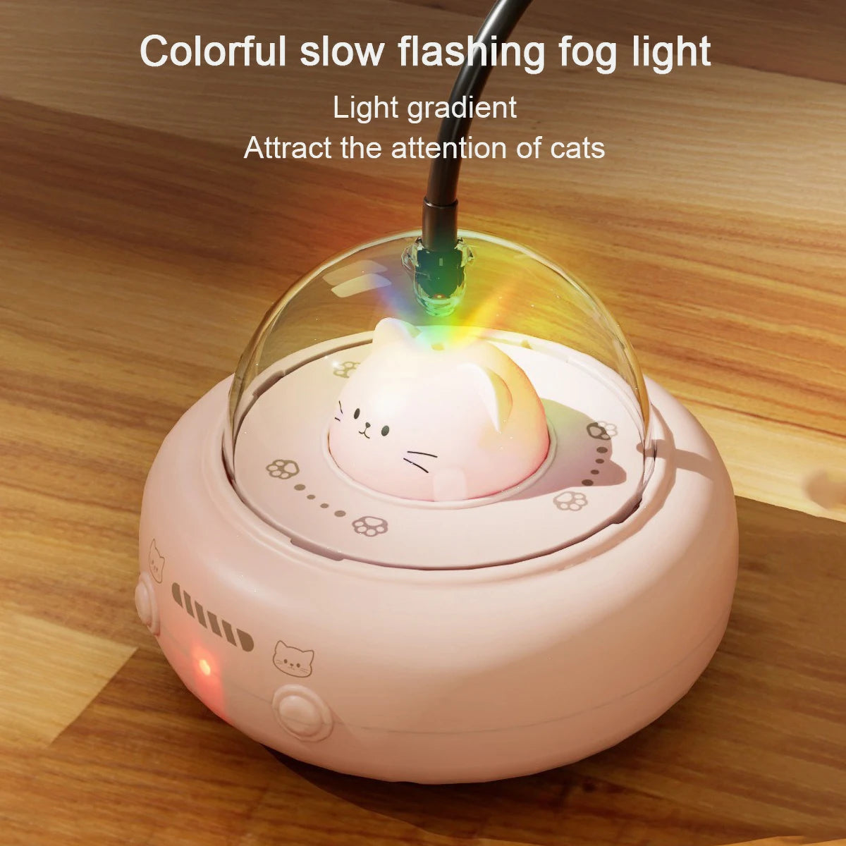 Intelligent Red Dot Laser Cat Toy – Rainbow Light & Obstacle Avoidance Teaser