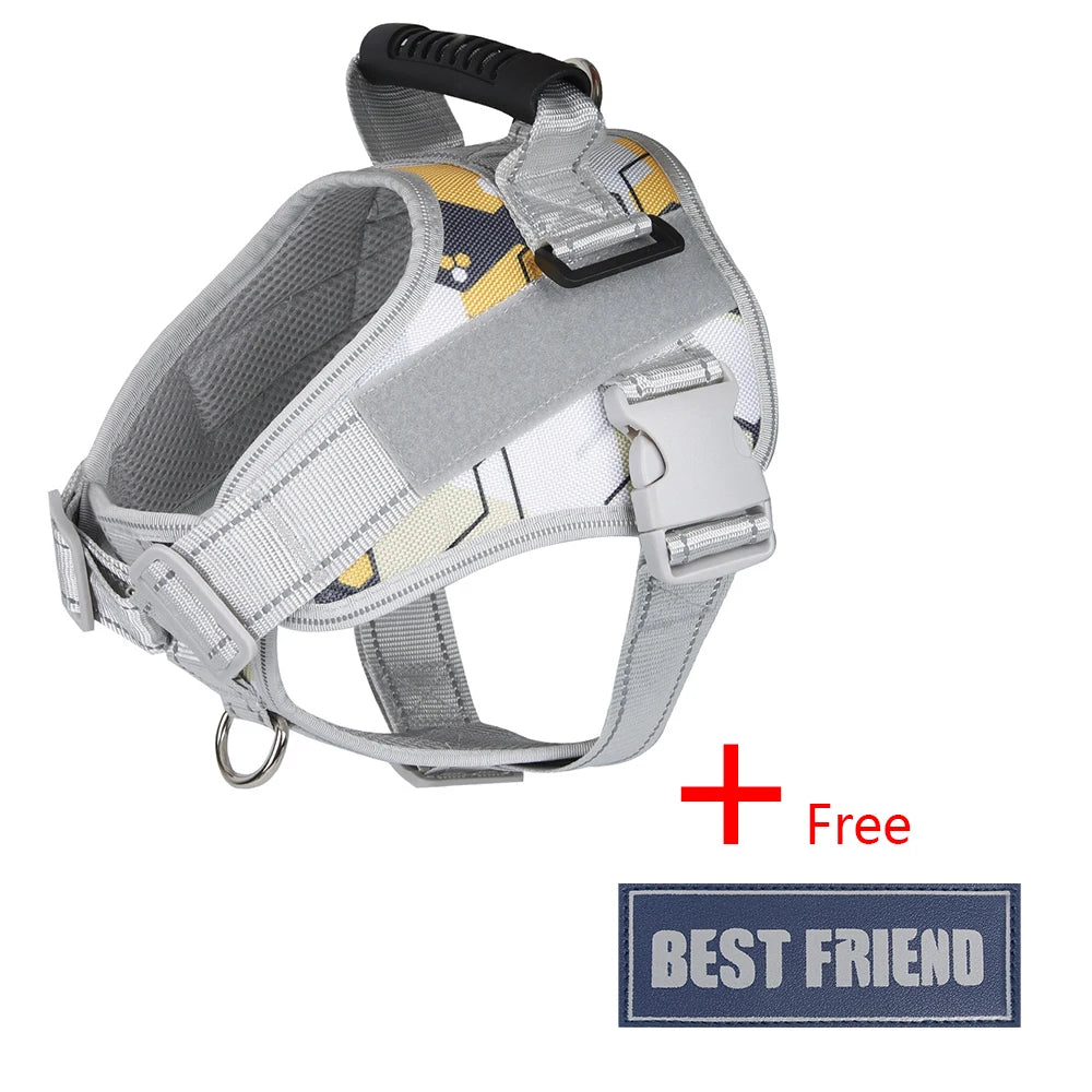 🐾 Multifunctional Reflective Dog Harness – Outdoor Training & Comfort Vest for Medium & Large Dogs