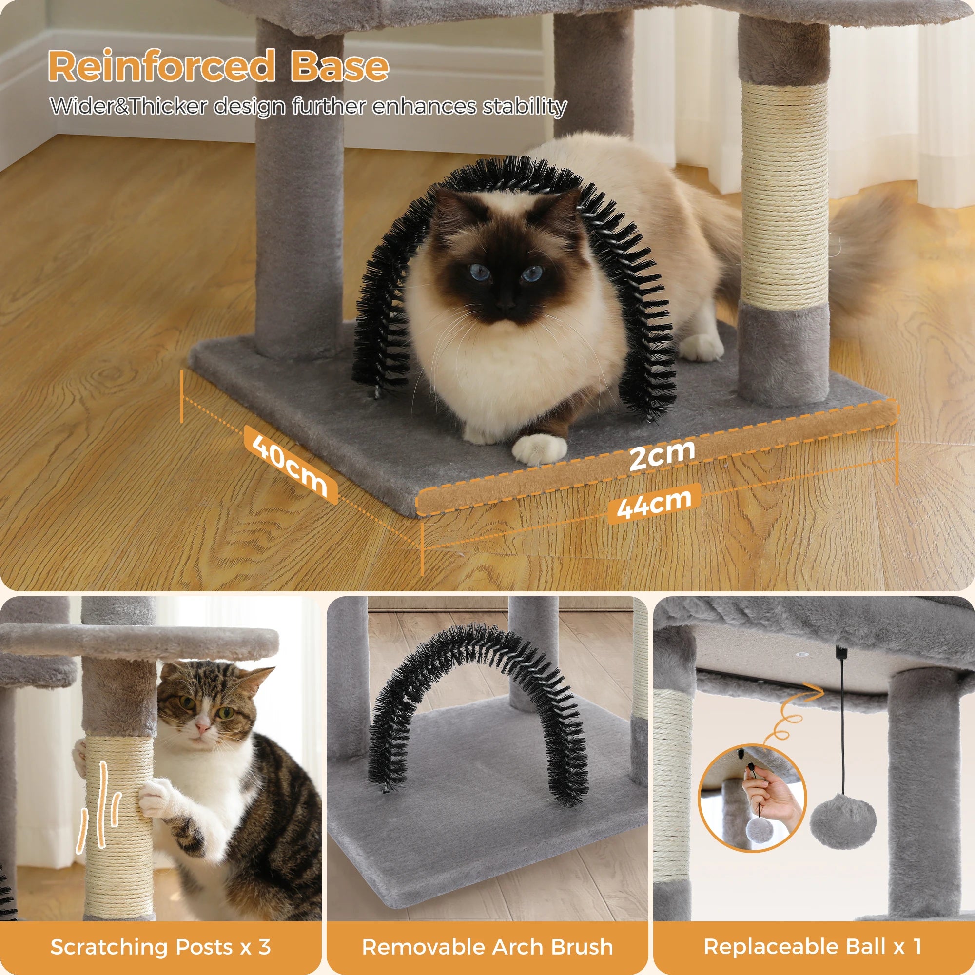 🐾 Cat Tree Tower Condo – Plush Perch, Hammock & Sisal Scratching Posts