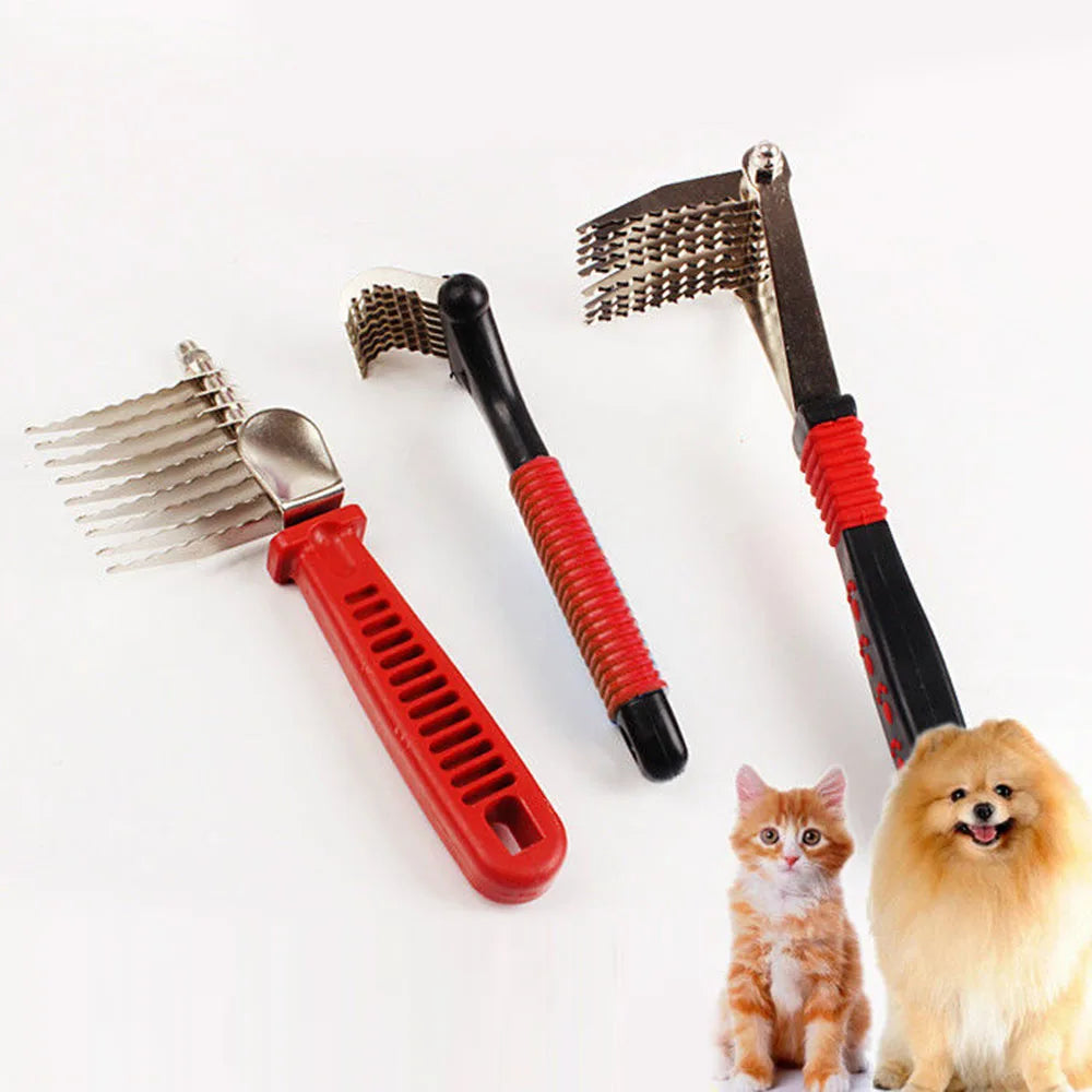 Open-Knot Dematting Comb & Razor Rake – Gentle Grooming Tool to Remove Knots, Mats & Tangles for Dogs & Cats