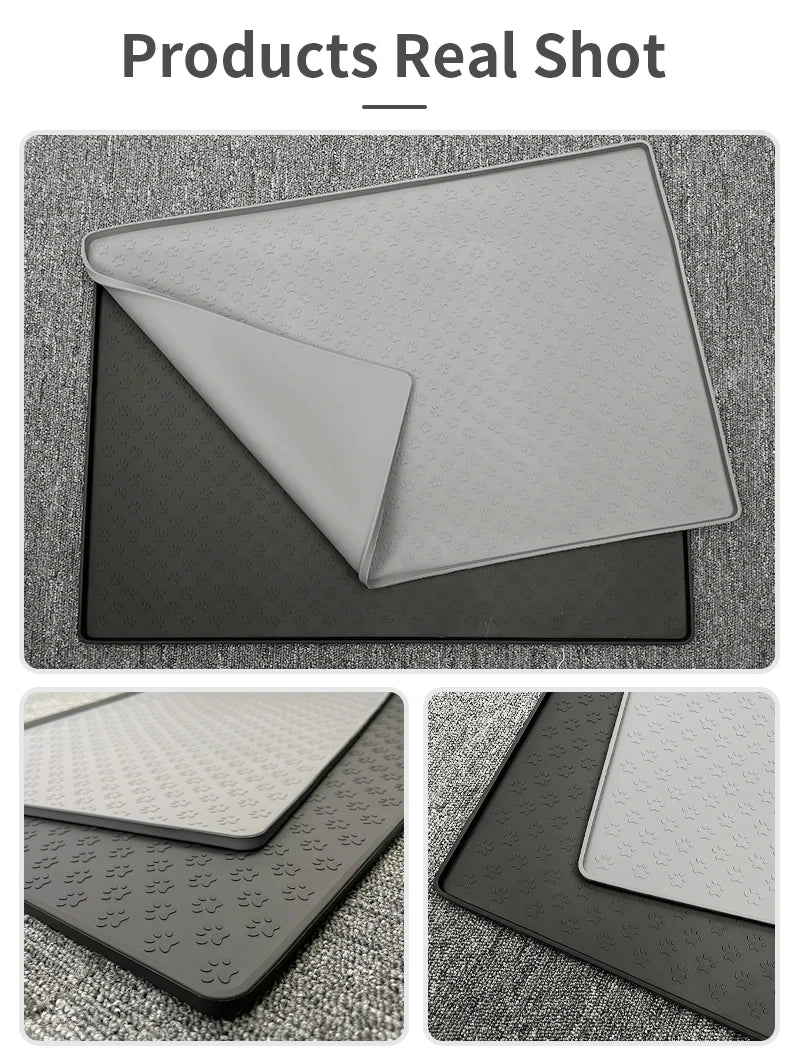 🐾 Silicone Waterproof Pet Feeding Mat – Non-Slip Food & Water Bowl Placemat for Cats & Dogs